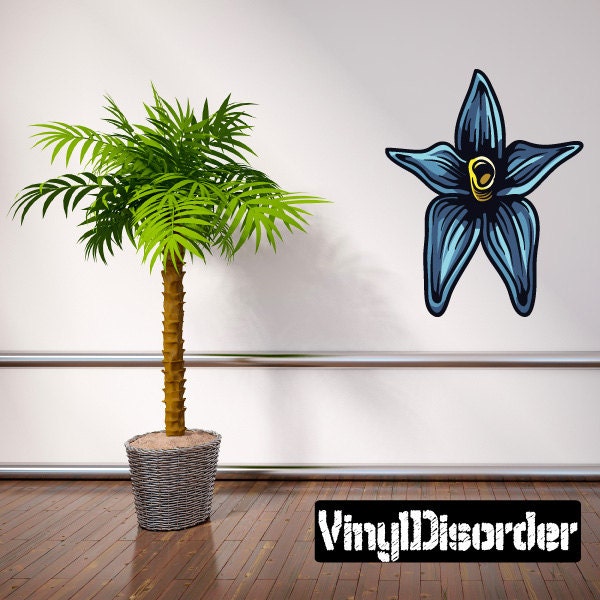 Floral Flower Wall Decal - Fabric Vinyl Removable & Reusable Floralfloweruscolor103Et