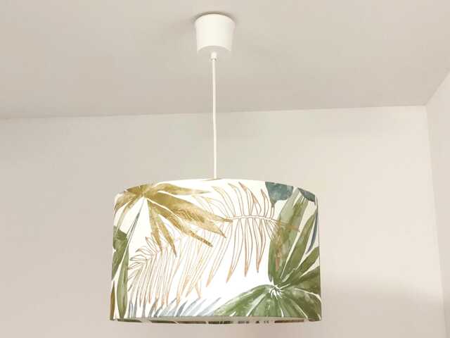 Lampshade Or Pendant Light With Exotic Gold Leaf Motif - A Great Gift Idea For Christmas Birthdays Trendy Green Decoration - image 1