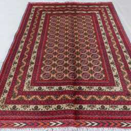 3'3x5 Ft Afghan Bokhara Rug, Turkmen Mowri Tribal Handmade Wool Oriental Bedroom, Office, Kitchen Carpet, 100x150 cm Area Rug - thumbnail 2