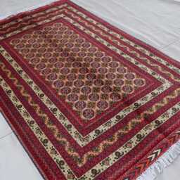 3'3x5 Ft Afghan Bokhara Rug, Turkmen Mowri Tribal Handmade Wool Oriental Bedroom, Office, Kitchen Carpet, 100x150 cm Area Rug - thumbnail 3