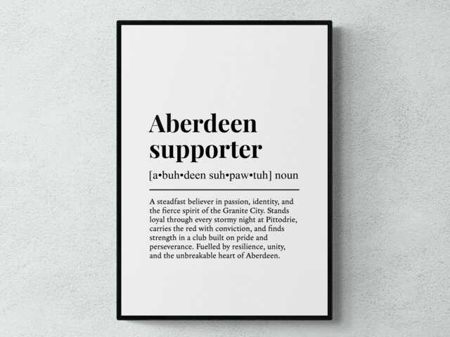 Aberdeen Supporter Funny Definition Sport Football Gift Wall Art Print - image 1