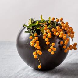 x-Large Black Ceramic Contemporary Planter, Vase For Flowers - thumbnail 2