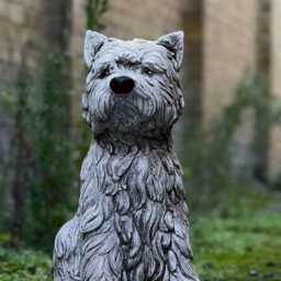 Fantasy West Highland Terrier Statue Concrete Westie Dog Sculpture Outdoor Pet Figurine Memorial Stone Lover Gift Decor - thumbnail 2