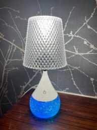 Diamond Shade Led Colour Changing Glitter Lamp 13 X 28cm