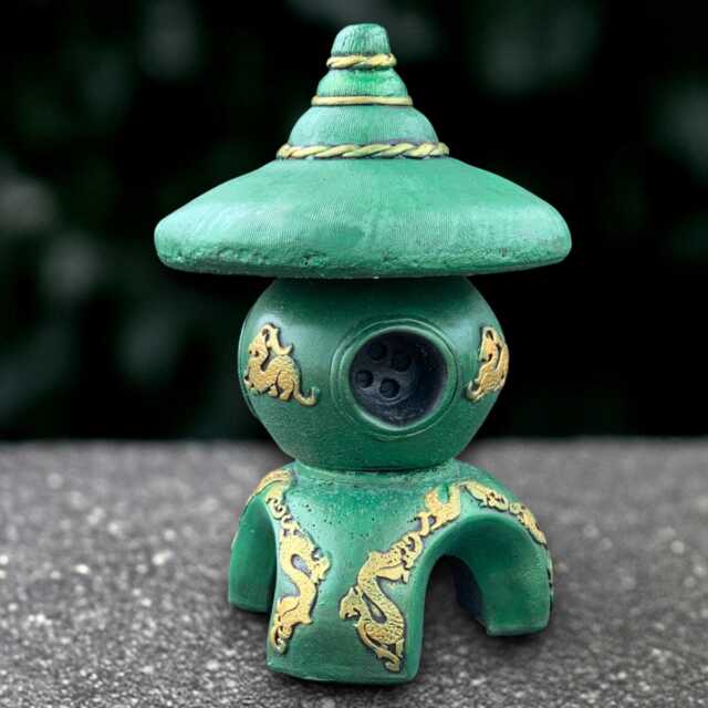 Large Green Pagoda Statue Concrete Lantern Sculpture Outdoor Figurine Cement Asian Ornament Front Door Decoration Lover Gift - image 1
