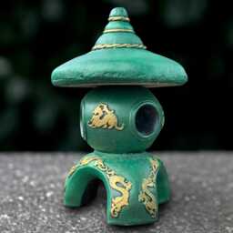 Large Green Pagoda Statue Concrete Lantern Sculpture Outdoor Figurine Cement Asian Ornament Front Door Decoration Lover Gift - thumbnail 4