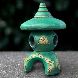 Large Green Pagoda Statue Concrete Lantern Sculpture Outdoor Figurine Cement Asian Ornament Front Door Decoration Lover Gift - thumbnail 2