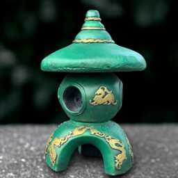 Large Green Pagoda Statue Concrete Lantern Sculpture Outdoor Figurine Cement Asian Ornament Front Door Decoration Lover Gift - thumbnail 3