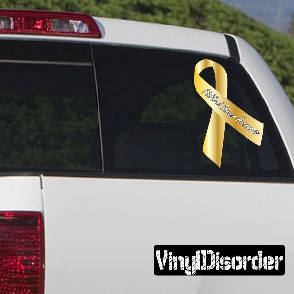 Childhood Cancer Awareness Ribbon Vinyl Wall Decal Or Car Sticker
