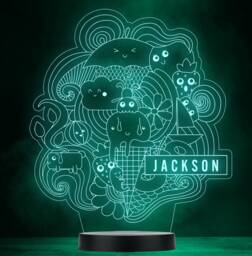Kids Funny Doodles Personalised Gift Colour Changing Led Lamp Night Light