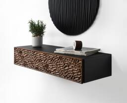 Floating Hall Console With 1 Black & Walnut Drawer Modern Wall Decoration/Tv Stand Cabinet/ Cabinet