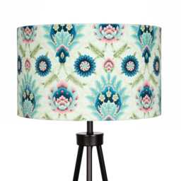 Muhtesem Sage Green Floral Turkish Pattern Print Velvet Lampshade 25cm 30cm 35cm 40cm 45cm -Drum Lamp Shade Handmade Home Decor Ceiling - thumbnail 2