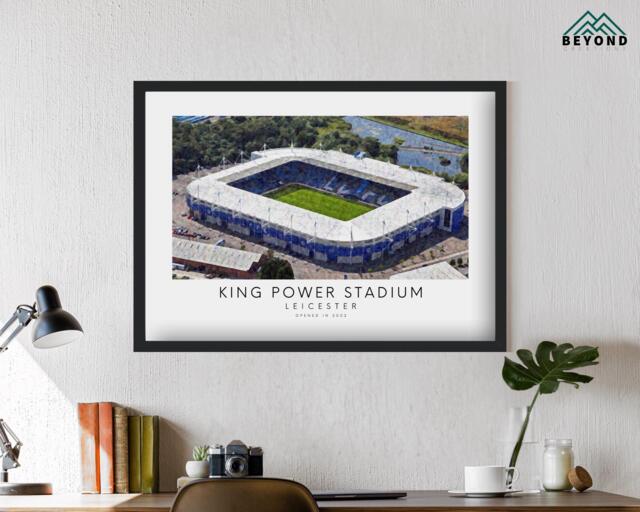 Leicester City King Power Stadium Art Print - Poster Impressionist Painting Drawing Gift For Him Football Fan Dad Granddad Son Brother Fc - image 1