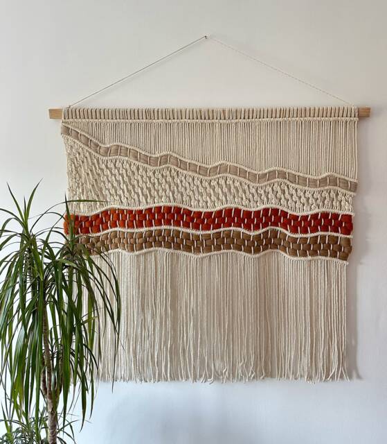 Extra Large Macrame Wall Hanging, Woven Wool Tapestry, Bohemian Art Decoration, Abstract Textile For Interior, Modern Rug - image 1