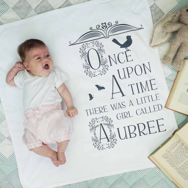 Once Upon A Time Baby Blanket - Fairytale Nursery Personalised Book Theme Shower - image 1