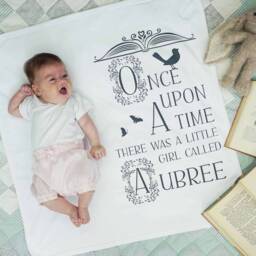 Once Upon A Time Baby Blanket - Fairytale Nursery Personalised Book Theme Shower - thumbnail 1