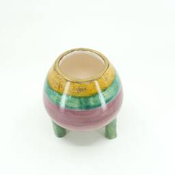 Ceramic Handmade Succulent Pot, Colorful Planter With 3 Legs Home Decor, Mother's Day Gift - thumbnail 2