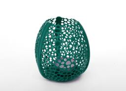 3D Printed Modern Voronoi Glass Tealight Holder With Candle - thumbnail 1