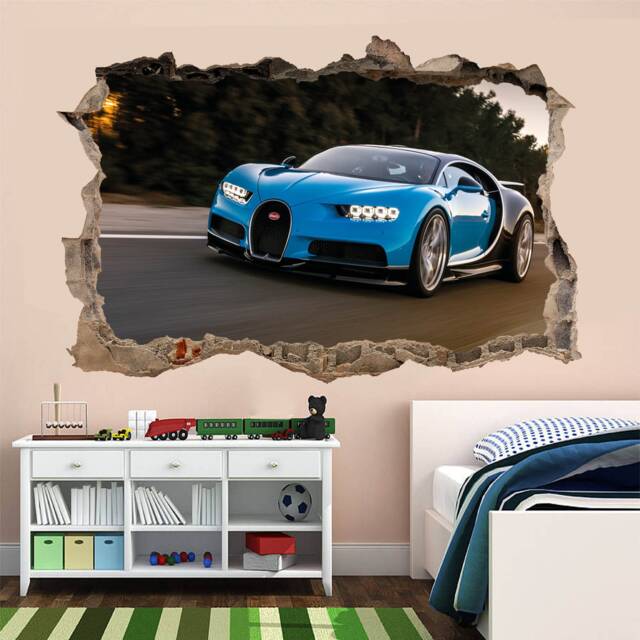 Supercar Sports Car Bugatti Chiron Wall Sticker Mural Decal Poster Print Art Kids Bedroom Home Decor Ar1 - image 1