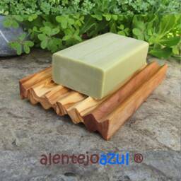 Soap Dish Olive Wood Grooved Rectangular Tray Wooden Corrugated Handmade Ribbed Bathroom Nature Alentejoazul Portugal Sustainable