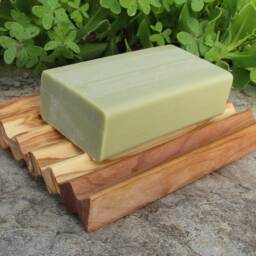 Soap Dish Olive Wood Grooved Rectangular Tray Wooden Corrugated Handmade Ribbed Bathroom Nature Alentejoazul Portugal Sustainable - thumbnail 2