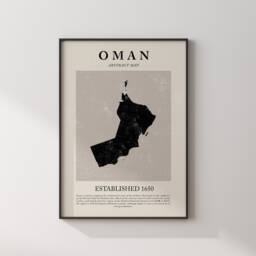 Oman Map Vintage Abstract Wall Art Print Picasso + Matisse Inspired Travel Poster - thumbnail 3