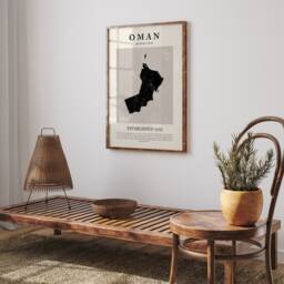 Oman Map Vintage Abstract Wall Art Print Picasso + Matisse Inspired Travel Poster - thumbnail 2