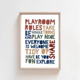Playroom Rules Print, Prints, Boys Nursery Bedroom Decor, Kids Wall Art, Art - thumbnail 2