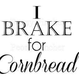 I Brake For Cornbread, Digital Print, Kitchen Art, Southern Word Cornbread Sign, Black & White Gallery Wall Decor - thumbnail 4
