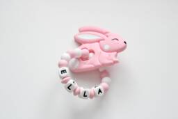Personalised Bunny Toy, Easter Silicone Sensory Baby Gift - thumbnail 1