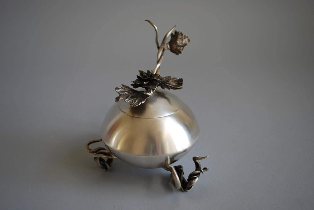 Silver Sugar Bowl. With Lid & Matching Spoon - image 1