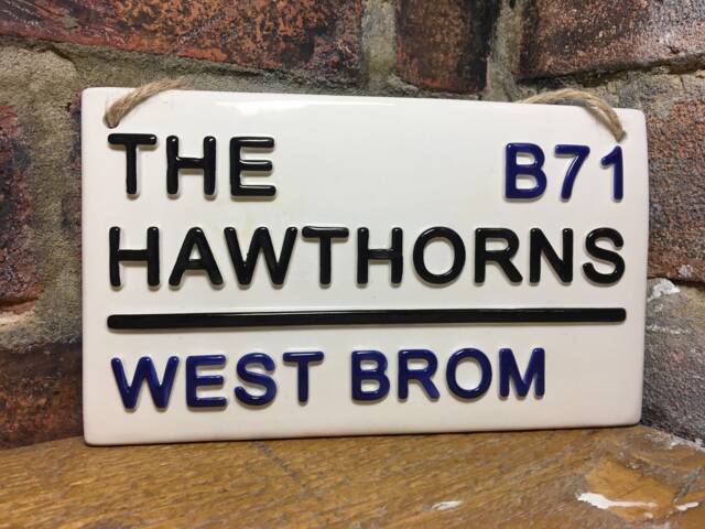 Handmade West Bromwich Football Sign, The Hawthorns Ceramic Plaque-Christmas Gifts For Him - image 1
