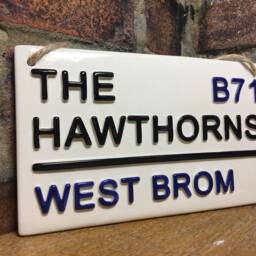 Handmade West Bromwich Football Sign, The Hawthorns Ceramic Plaque-Christmas Gifts For Him - thumbnail 2
