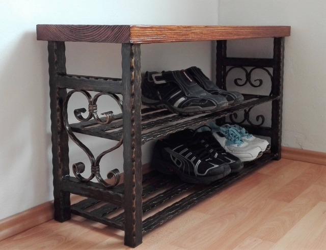 Shoe Storage Bench Rack Organiser Stand Shelf Entryway Unit Solution Cabinet Hallway Handmade Home Furniture Organizer Vintage - image 1