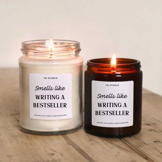 Writing A Bestseller Candle - Gift For Writers, Author Candle, Fanfic Gift, Smut Writer Book Lover Inspiration - image 1