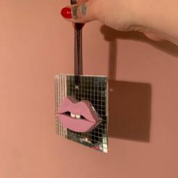 Disco Ball Wall Hanging Handmade Red Lips Home Decor - thumbnail 4