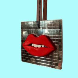 Disco Ball Wall Hanging Handmade Red Lips Home Decor