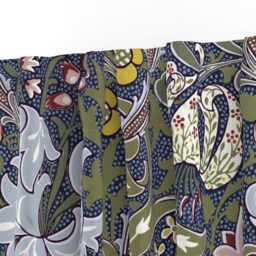 Victorian Floral Curtain Panel - Botanical William Morris Garden Damask Custom Golden Lily By Peacoquettedesigns - thumbnail 3