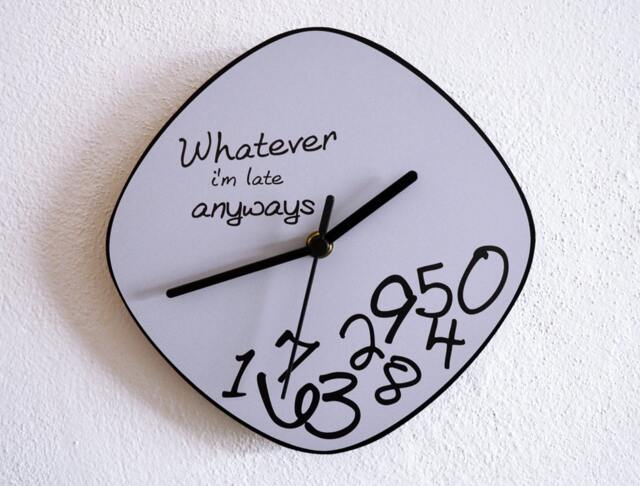 Whatever, I'm Late Anyways Grey - Wall Clock - image 1