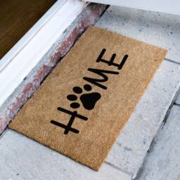 Dog Doormat - Home With A Pawprint Cute Animal Lover Gift Funny - thumbnail 2