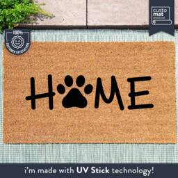 Dog Doormat - Home With A Pawprint Cute Animal Lover Gift Funny - thumbnail 1