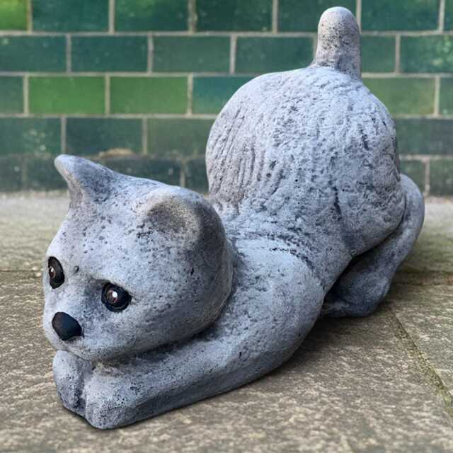 Cute Concrete Kitten Statue Garden Kitty Figurine Handmade Stone Pet Sculpture Memorial Cat Ornament Cement Decor Cat Yard Art Gift - image 1