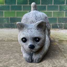 Cute Concrete Kitten Statue Garden Kitty Figurine Handmade Stone Pet Sculpture Memorial Cat Ornament Cement Decor Cat Yard Art Gift - thumbnail 4