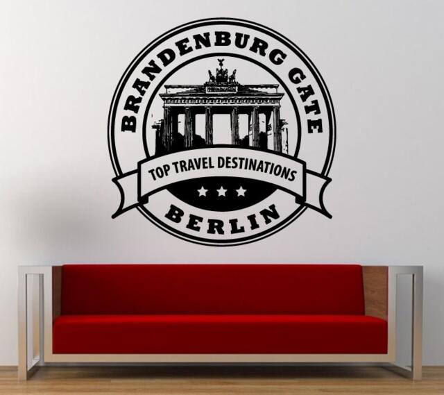 Brandenburg Gate Berlin Travel Destination Stamp Wall Decal Sticker Vinyl Mural Leaving Bedroom Room Home Decor Free Shipping L339 - image 1