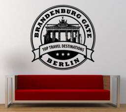 Brandenburg Gate Berlin Travel Destination Stamp Wall Decal Sticker Vinyl Mural Leaving Bedroom Room Home Decor Free Shipping L339 - thumbnail 1