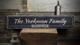 Rustic Family Name Sign, Custom Last Est. Date Wedding Wooden Decor, Established Sign - Wall Decoration - thumbnail 1