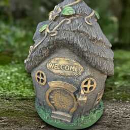 Fantasy Fairy House Statue Concrete Home Figurine Stone Decoration Modern Sculpture Front Door Ornament House Lover Gift Yard Art - thumbnail 2