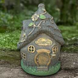 Fantasy Fairy House Statue Concrete Home Figurine Stone Decoration Modern Sculpture Front Door Ornament House Lover Gift Yard Art - thumbnail 3
