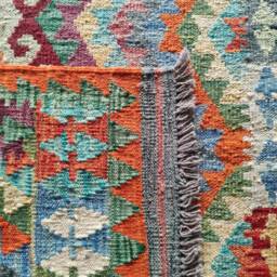 Kilim Rug Classic, Handmade Artisan Afghan Turkish Aztec Geometric Wool 144x109 cm - thumbnail 3