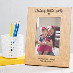 Personalised Engraved Wooden Photo Frame - Fathers Day Picture For Dad Birthday Gifts Daddy From Children Gift Kids - thumbnail 2